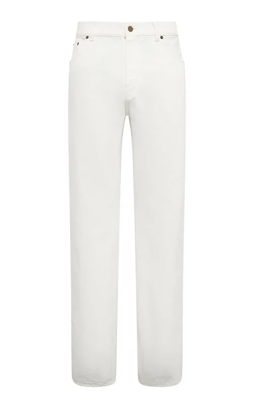 Rey Straight-leg Five Pocket Pant in White Recycled Cotton Denim