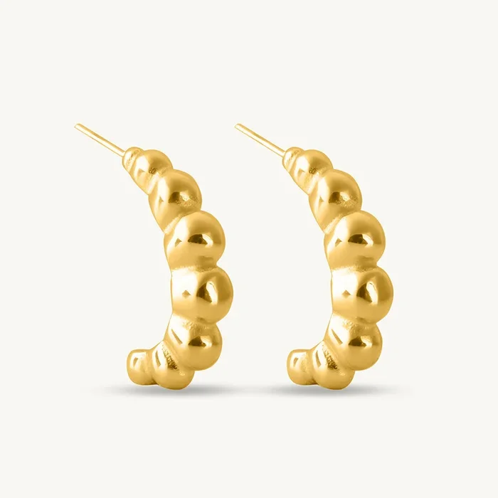 Ribbed Half Hoop Earrings