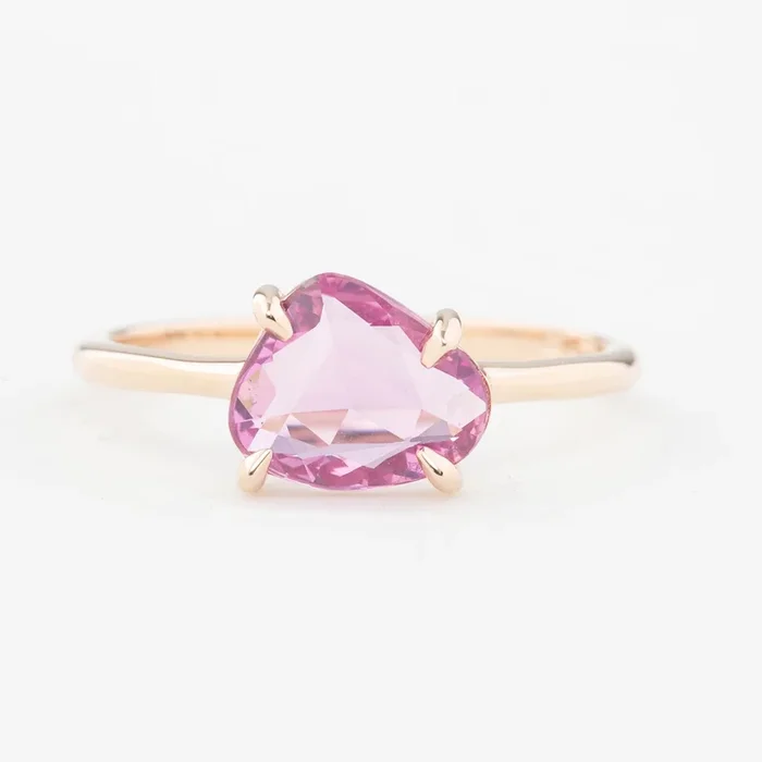 リサリング 非加熱 ピンクマダガスカルサファイア 1.43ct 14Kローズゴールド