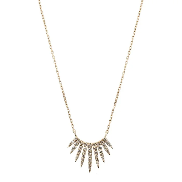 Rising Diamond Sunbeams Necklace