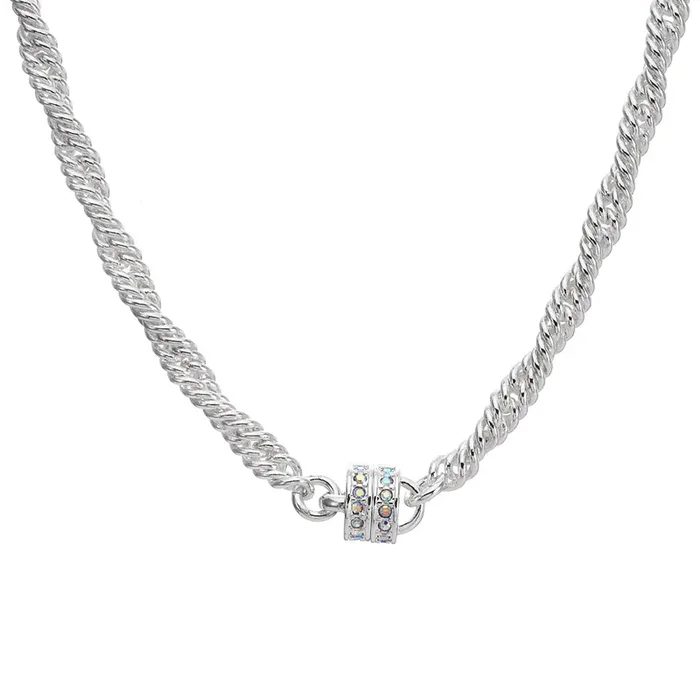 Ritzy Rope Weave Magnetic 30″ Interchangeable Necklace (Sterling Silvertone)