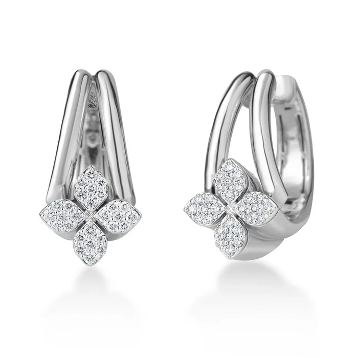 ROBERTO COIN Love in Verona Diamond Flower Hoops
