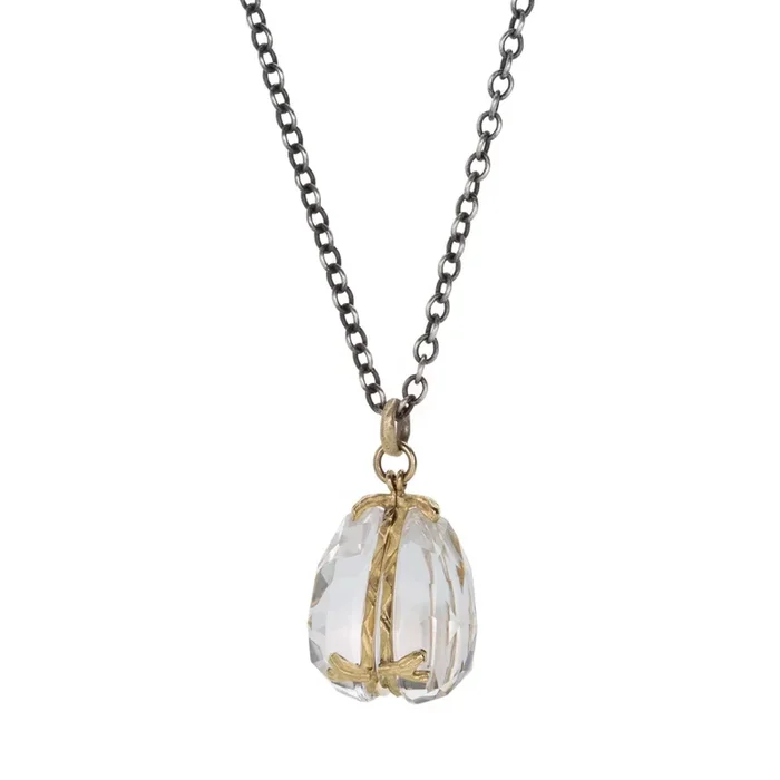Rock Crystal Locket Pendant Necklace