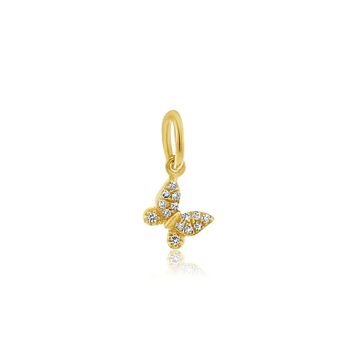 Rolland’s Designs 14K Gold Diamond Butterfly Pendant