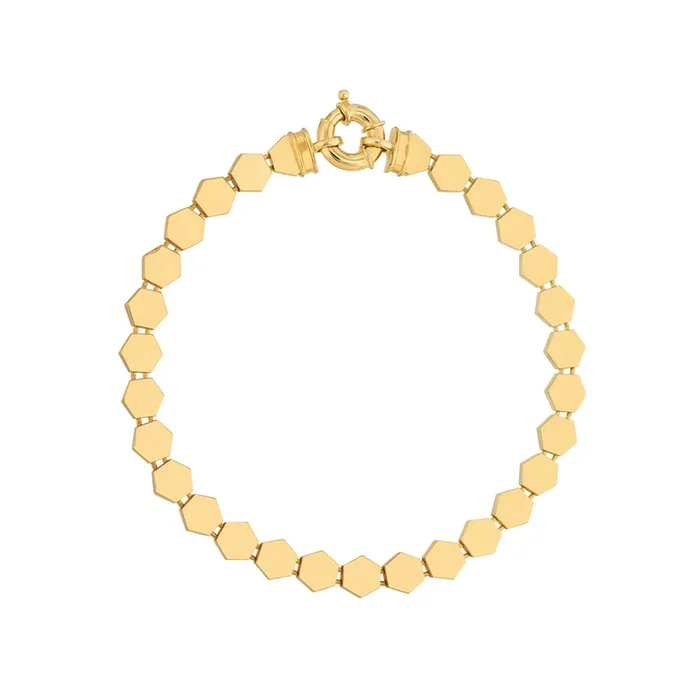 Rolland’s Designs 14K Yellow Gold Hexagonal Bracelet
