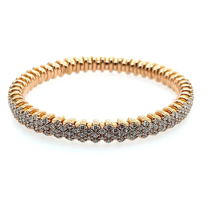 Rolland’s Designs 18K Rose Gold Multi-Row Diamond Bracelet