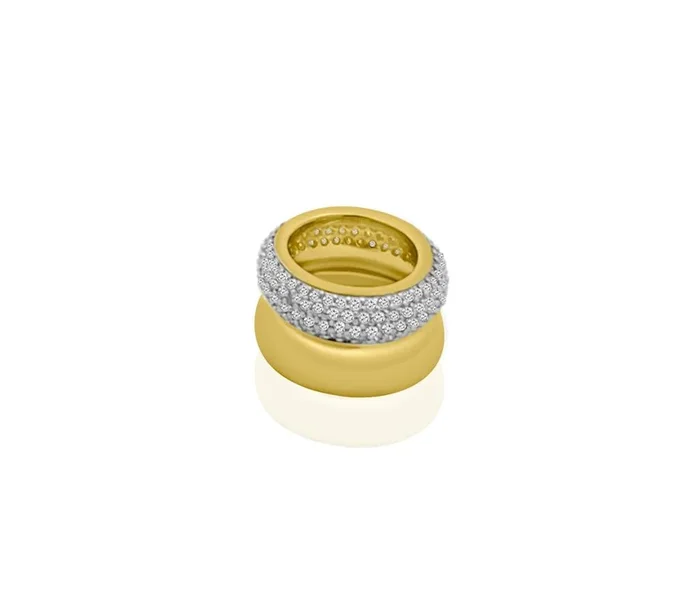 Rolland’s Designs Gold & Pave Diamond Round Charm