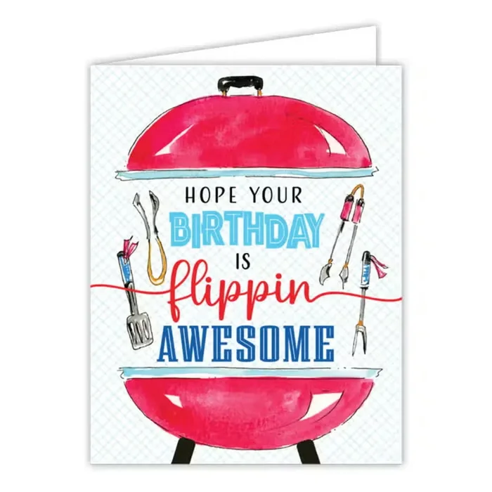 RosanneBeck Hope Your Birthday Is Flippin Awesome Grill Greeting Card