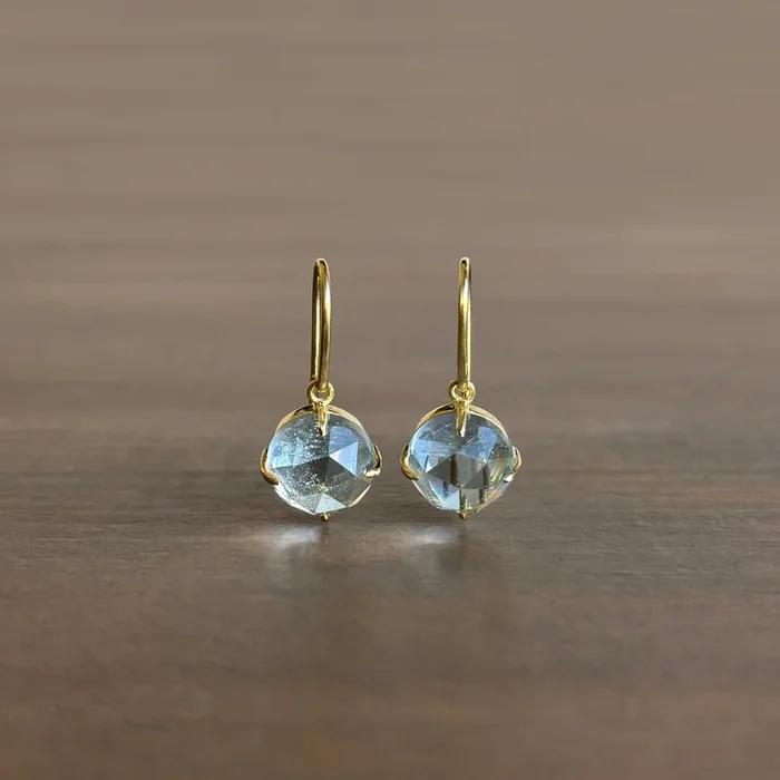 Rose Cut Aquamarine Earrings