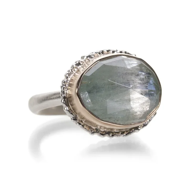 Rose Cut Aquamarine Ring