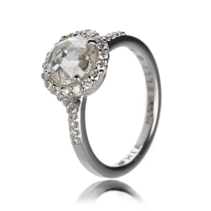 Rose Cut Diamond Halo Ring
