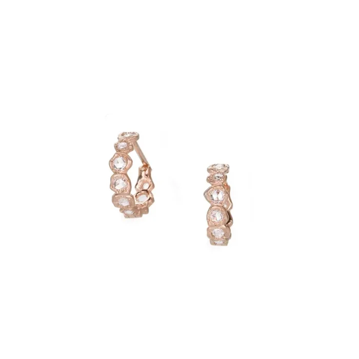 Rose Cut Diamond Hoops