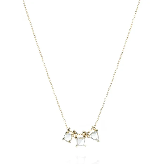 Rose Cut Diamond Story Necklace