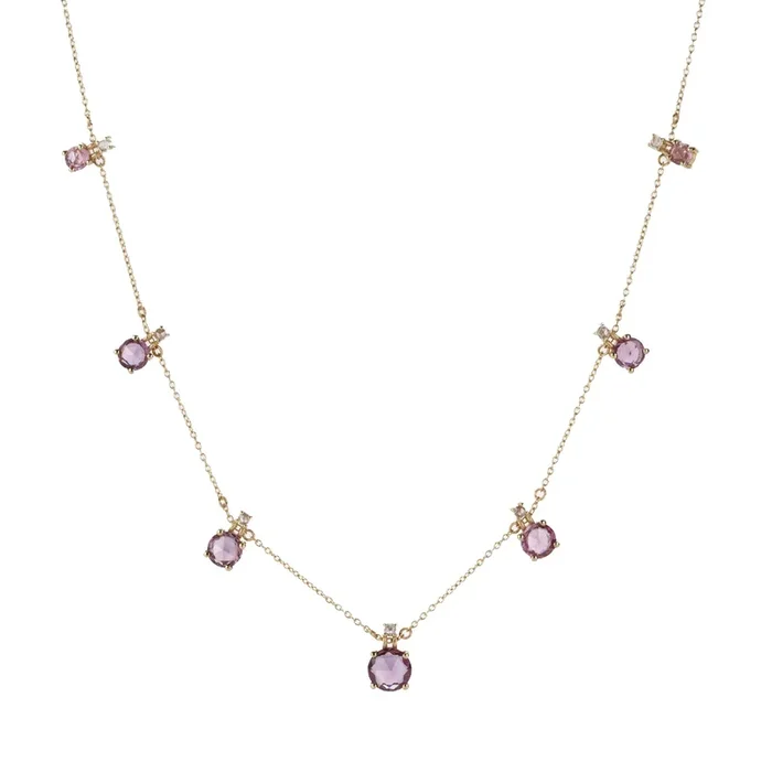 Rose Cut Sapphire and Diamond Garland Necklace