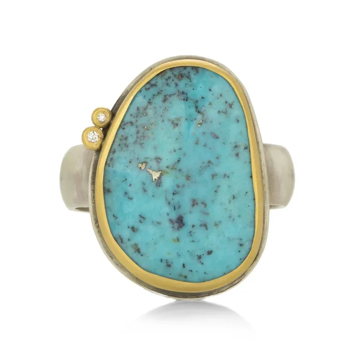 Rose Cut Turquoise Ring