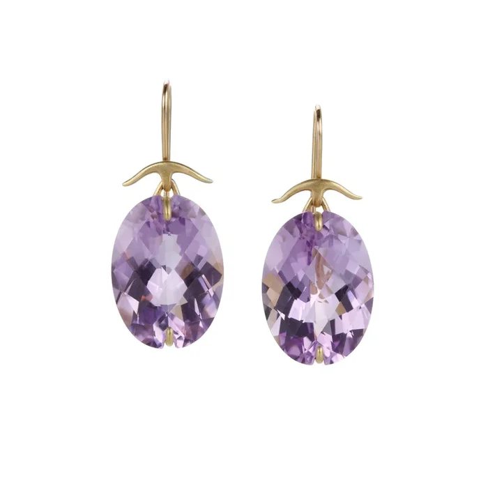 Rose de France Faceted Amethyst Earrings