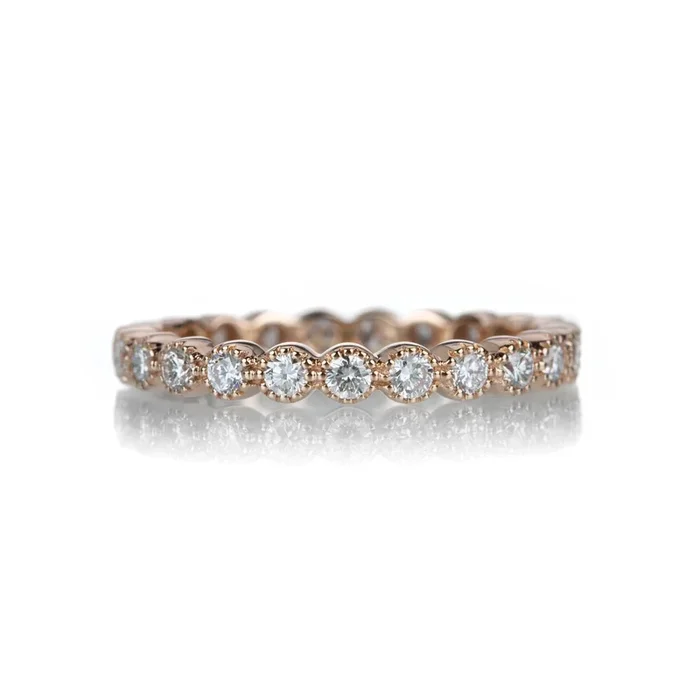 Rose Gold Bezel Set Diamond Band