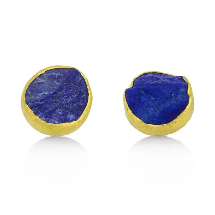 Rough Lapis Studs