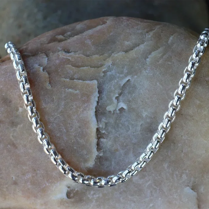 Round Box Chain 3.6mm in Sterling Silver – 22″