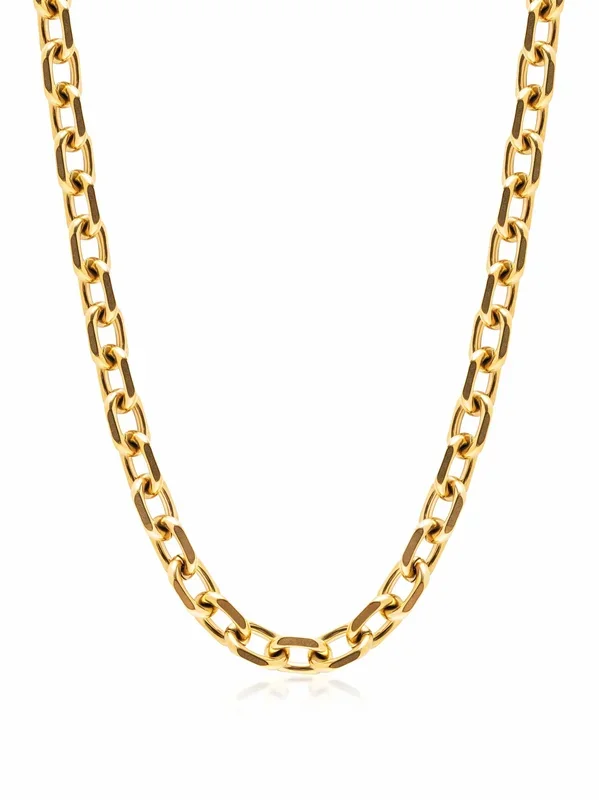 Round Cable Chain Necklace in Gold