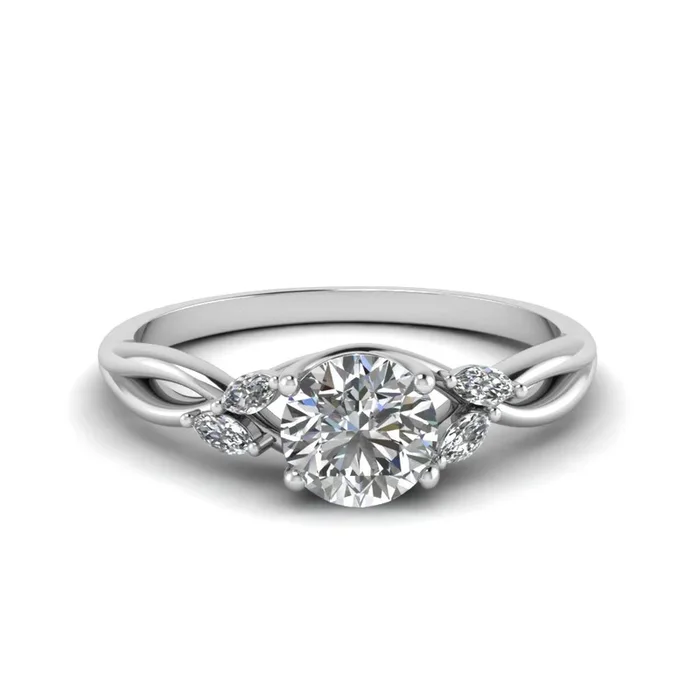 Round Cut Willow Diamond Engagement Ring
