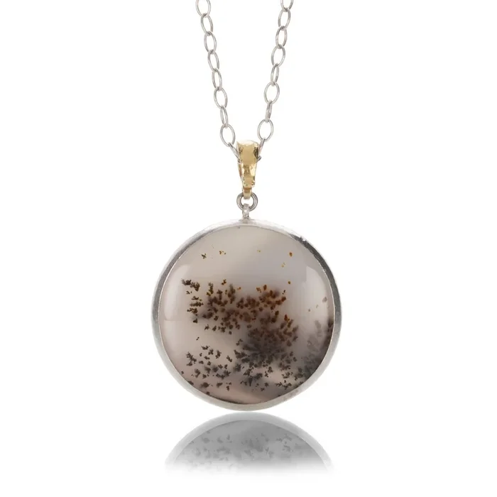 Round Dendritic Agate Necklace