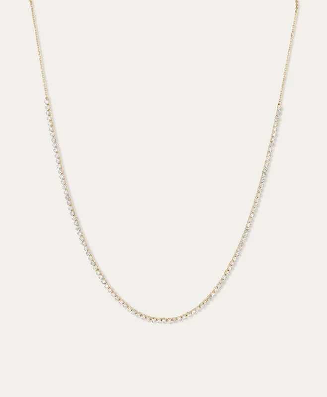 Round Diamond Half Riviera Necklace