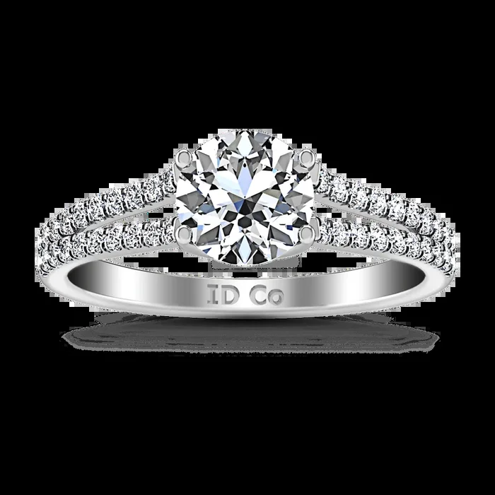 Round Diamond Pave Engagement Ring Dream 14K White Gold