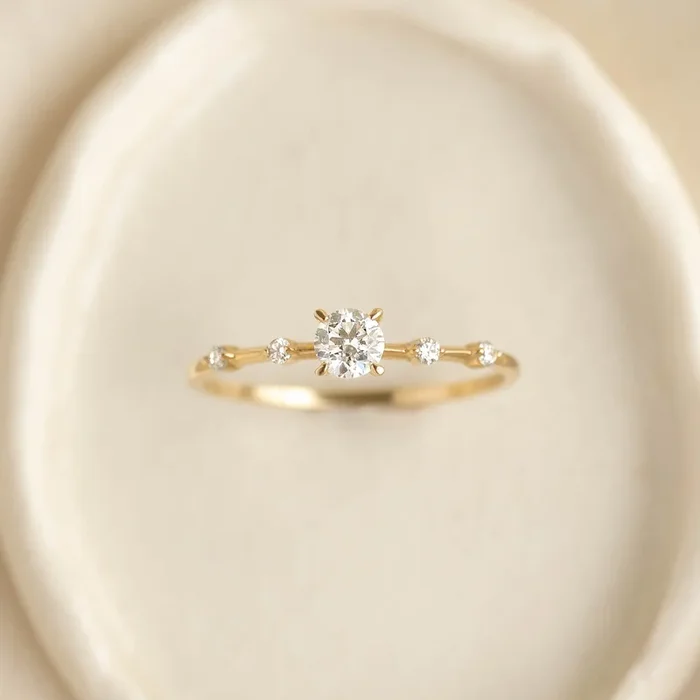 Round Diamond Ring 14k Gold – Rocio