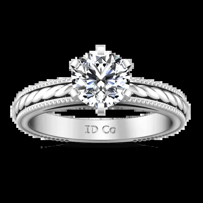 Round Diamond Solitaire Engagement Ring Janet 14K White Gold