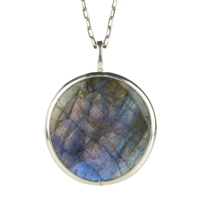 Round Labradorite Pendant Necklace