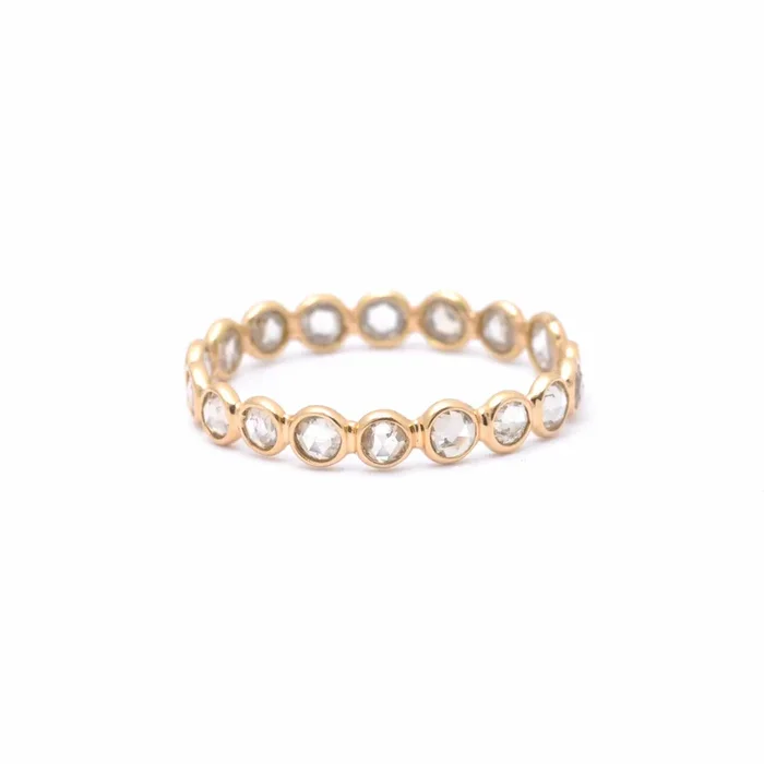 Round Rose Cut Diamond Eternity Band