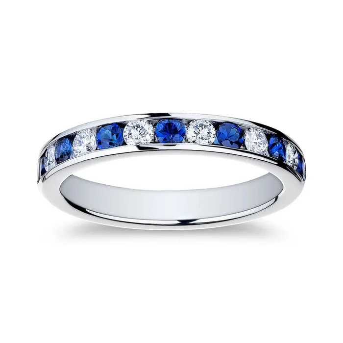 Round Sapphire and Diamond Ring