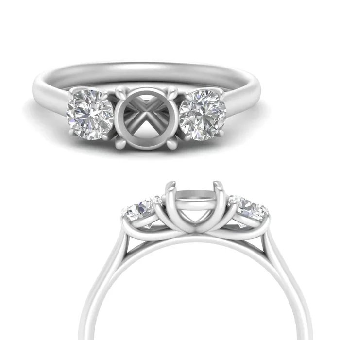 Round Semi Mount Trellis Engagement Ring