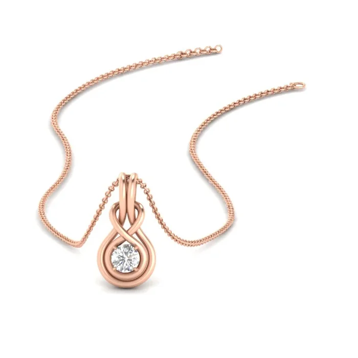 Round Solitaire Infinity Knot Pendant