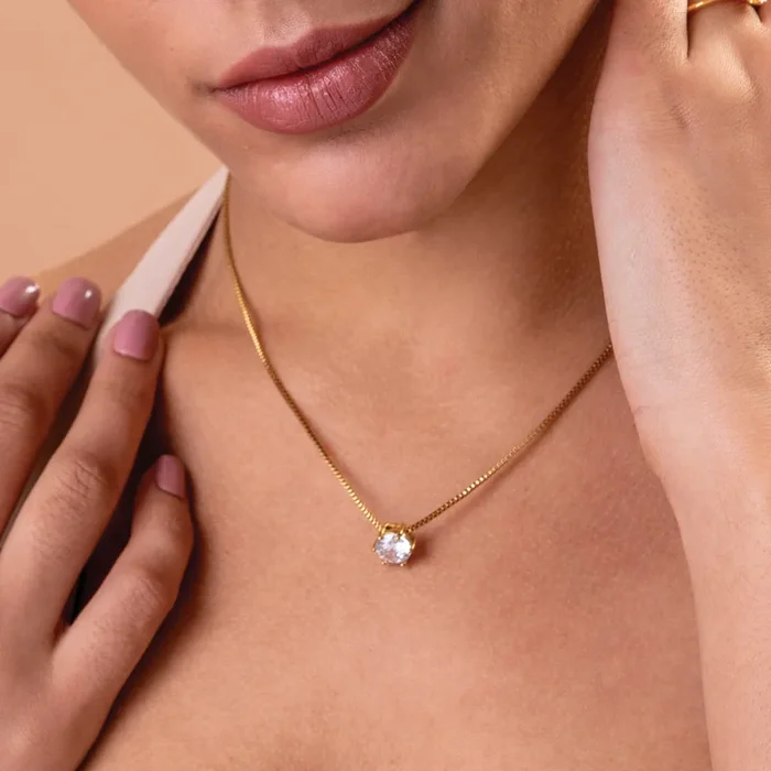 Round Solitaire Necklace