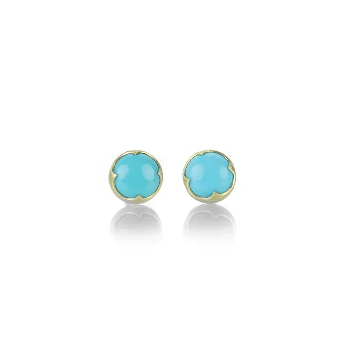 Round Turquoise Stud Earrings