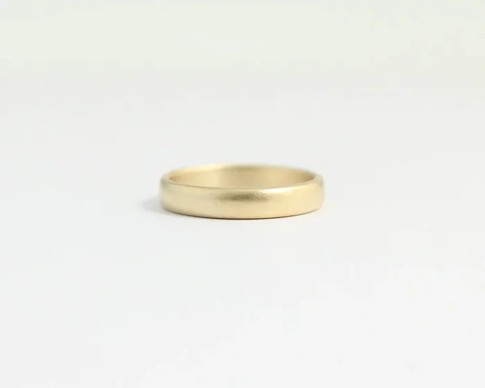 Rounded Ethical Yellow Beach Gold Band – Narrow