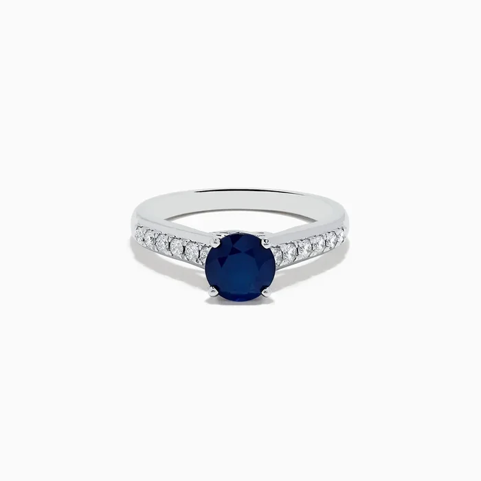 Royale Bleu 14K White Gold Diamond and Blue Sapphire Ring