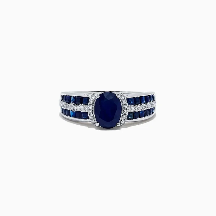 Royale Bleu 14K White Gold Sapphire and Diamond Ring, 2.81 TCW