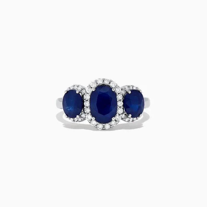 Royale Bleu 14K White Gold Sapphire and Diamond Ring, 3.07 TCW