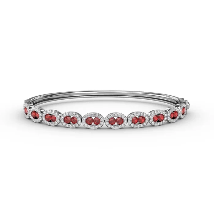 Ruby & Diamond Halo Bracelet