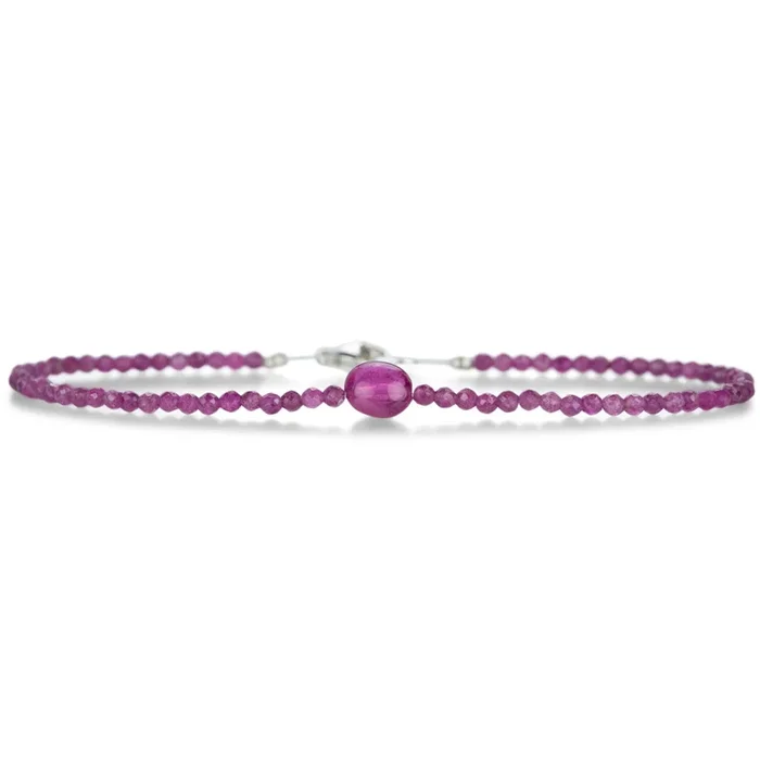 Ruby & Tourmaline Beaded Bracelet