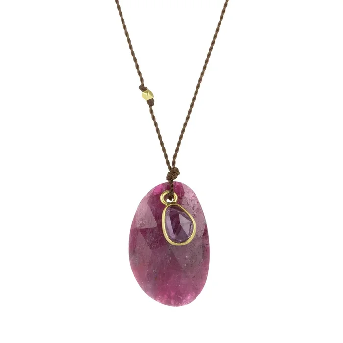 Ruby and Sapphire Pendant Necklace