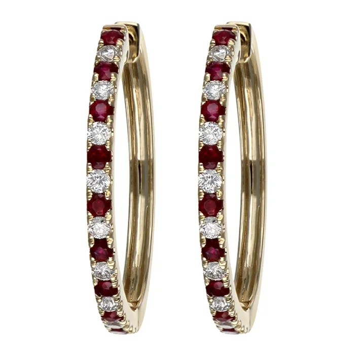 Ruby Earrings (Ruby 0.44 cts. White Diamond 0.32 cts.)
