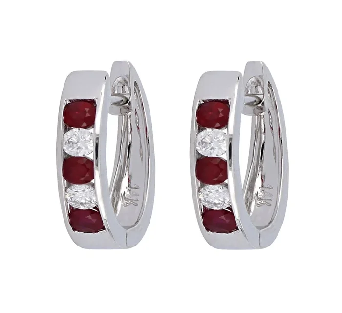Ruby Earrings (Ruby 0.47 cts. White Diamond 0.24 cts.)