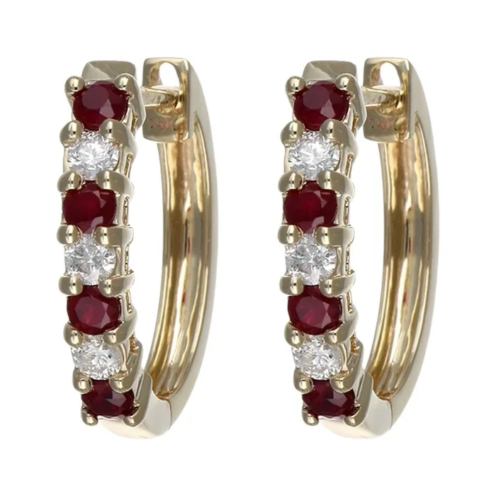 Ruby Earrings (Ruby 0.47 cts. White Diamond 0.26 cts.)