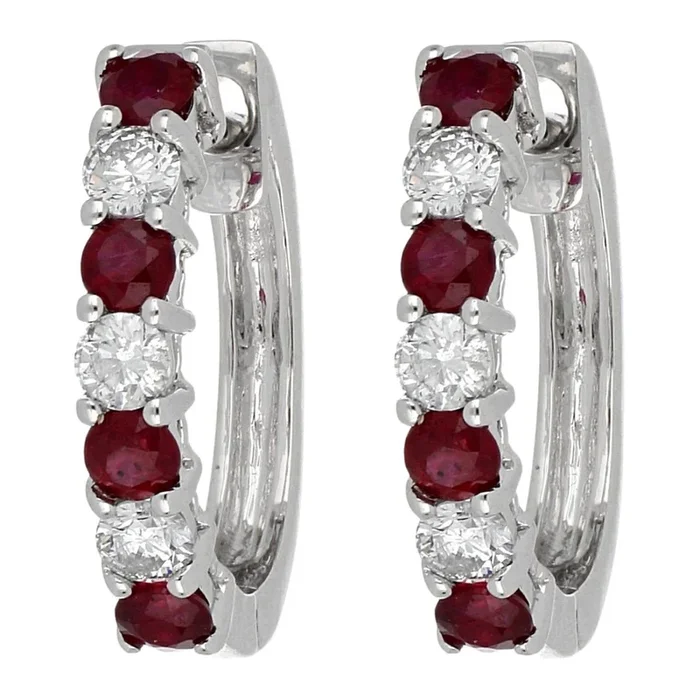 Ruby Earrings (Ruby 0.56 cts. White Diamond 0.29 cts.)