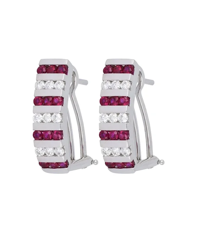 Ruby Earrings (Ruby 0.91 cts. White Diamond 0.47 cts.)