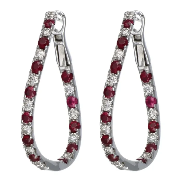 Ruby Earrings (Ruby 1.34 cts. White Diamond 0.96 cts.)